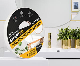 Прочное крепление с зеркальной лентой SmartFix MIRROR