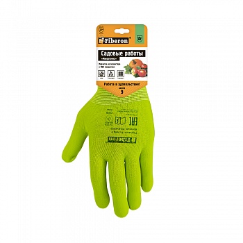 Перчатки «Садовые работы», полиэстер, ПВХ-точка, микс цветов, в и/у, 9(L), Fiberon