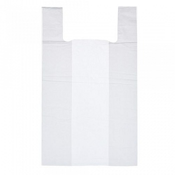 Пакеты-майка ПНД 38+15*68 см, 14 мкм, белые, 100 шт/уп.