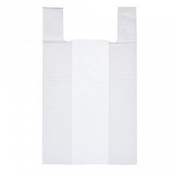 Пакеты-майка ПНД 26+13*48 см, 10 мкм, белые, 100 шт/уп.