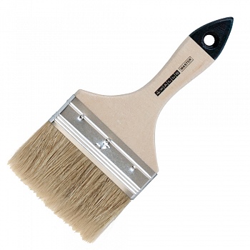 Кисть флейцевая, 100 мм, натуральная щетина, деревянная ручка, 4Walls Master